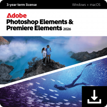Adobe Photoshop Elements & Premier 2026 - 2 PCs / Mac  - Suscripción 3 años