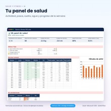 Pack Salud y Fitness: plantilla Excel de hábitos y entrenamiento + 4 asistentes IA