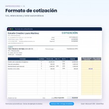 Pack Emprendedores: formato de cotización, nota de venta y calculadora RESICO en Excel + consultor IA