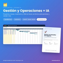 Pack Gestión y Operaciones: Gantt, CRM e inventario en Excel + consultor IA