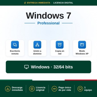 Licencia windows 7 professional para 1 PC