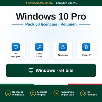 PACK 50 Licencias de WINDOWS 10 PRO