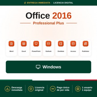 Licencia Office 2016 Pro Plus  - Licencia Vitalicia
