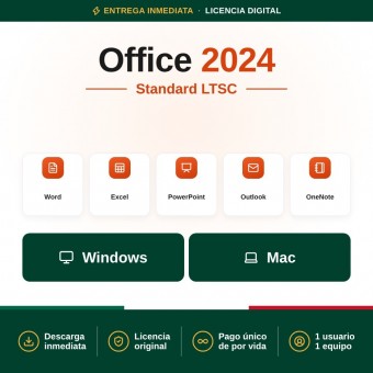 Office 2024 Standard - Licencia Vitalicia para Windows y MacOS