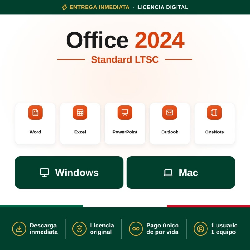 Office 2024 Standard - Licencia Vitalicia para Windows y MacOS