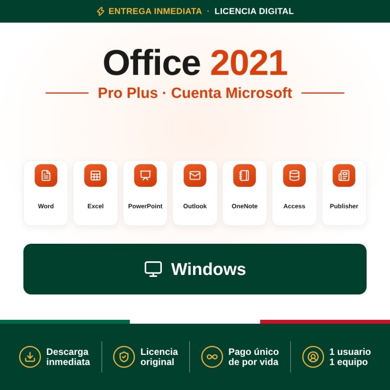 Office 2021 Professional Plus - (Se asocia a cuenta de Microsoft)