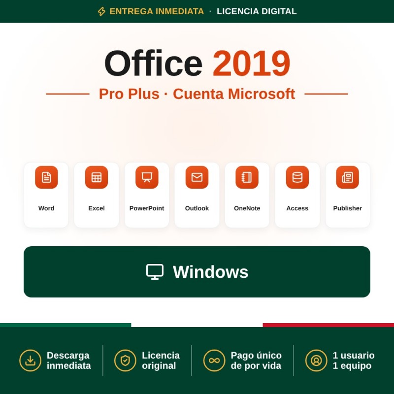 Office 2019 Professional Plus (se asocia a cuenta de Microsoft)