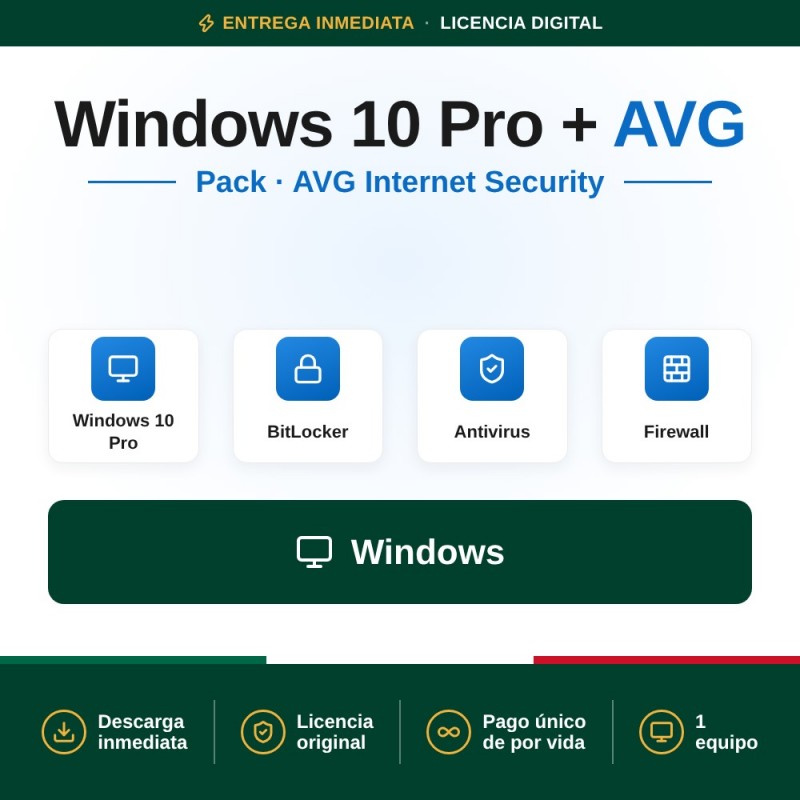 Windows 10 Pro + Avg Internet Security