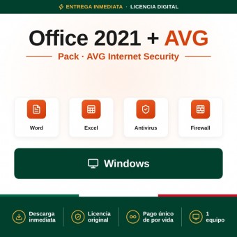 Office 2021 Pro Plus + Avg Internet Security
