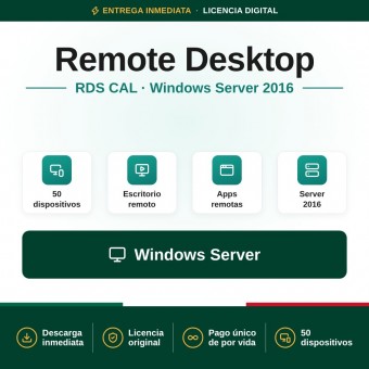 Remote Desktop Services (50 Dispositivos) para Windows Server 2016