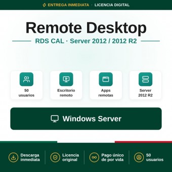 Remote Desktop Services - (50 Usuarios) para Windows Server 2012 / 2012 R2