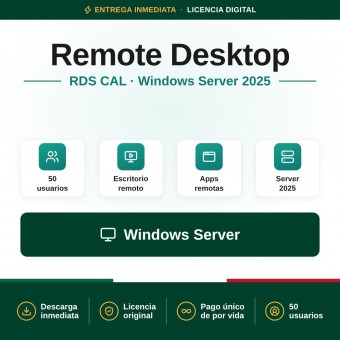 Remote Desktop Services (50 Usuarios) para Windows Server 2025