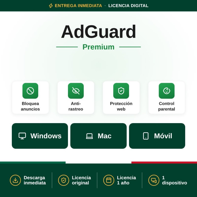 AdGuard Ad Blocker Premium - 1 Dispositivo - 1 año