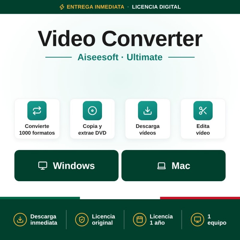 Aiseesoft Video Converter Ultimate - 1 Pc/Mac - 1 año