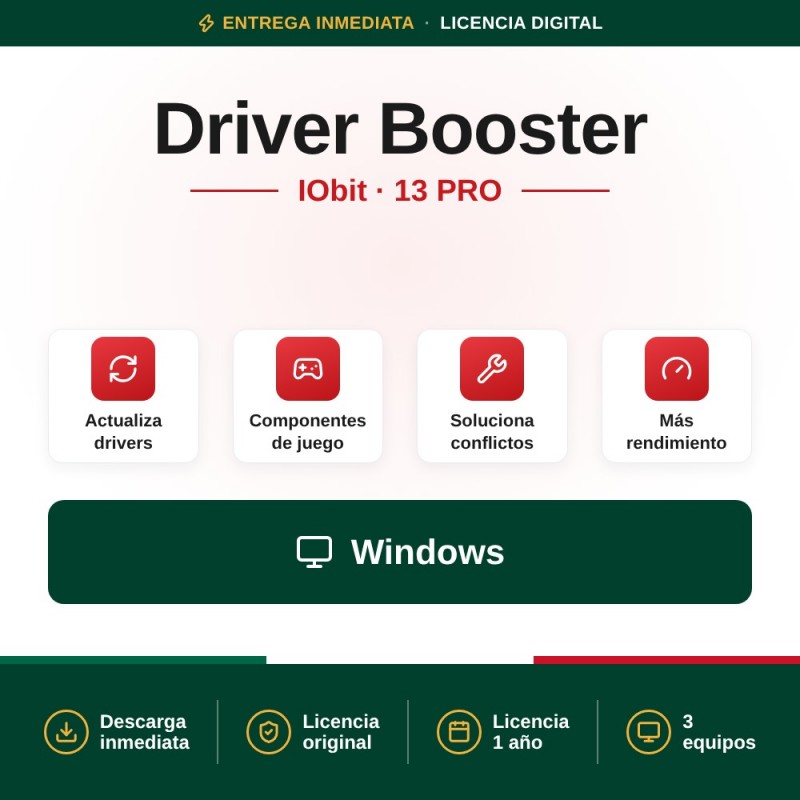 IObit Driver Booster 13 PRO - 3 Dispositivos - 1 año