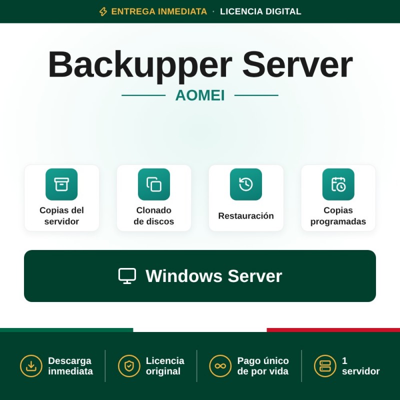 AOMEI Backupper Server - 1 Server - Licencia de por vida