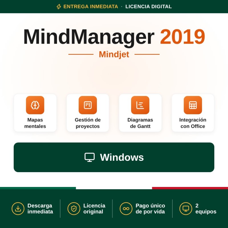 Mindjet MindManager 2019 - 2 PCs - Licencia de por vida