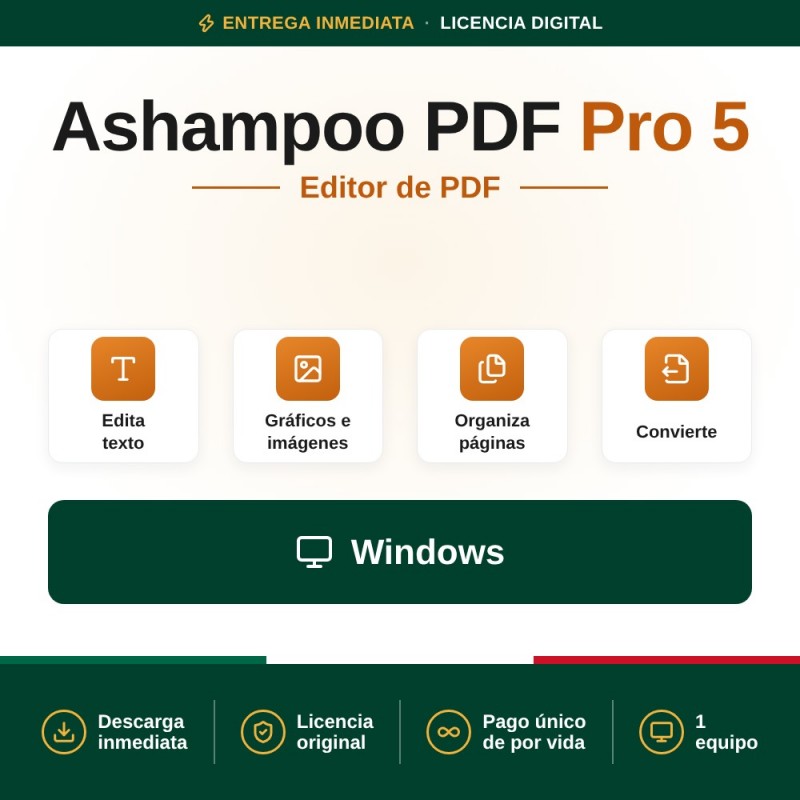 Ashampoo PDF Pro 5 - 1 PC - Licencia de por vida