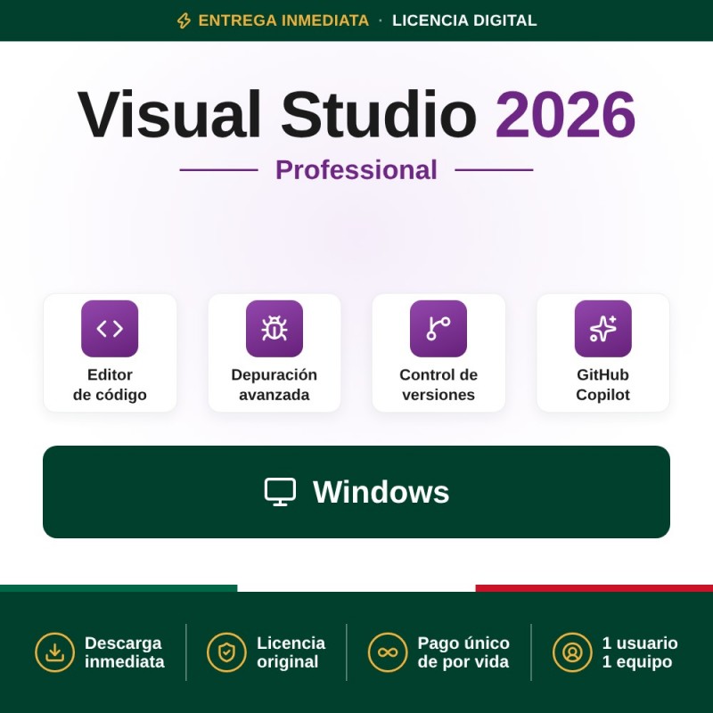 Visual Studio 2026 Professional - Licencia vitalicia